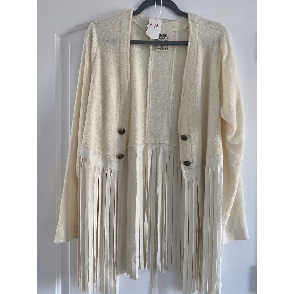 Ivory Suede Fringe Sweater